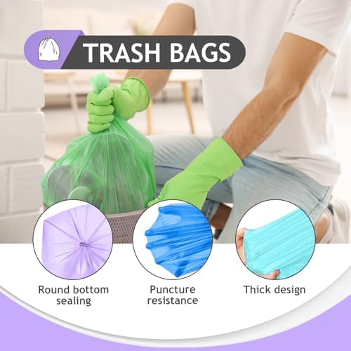 Teivio Tall Kitchen Colorful Clear Trash Bags 13 Gallon 100 Count 13+ Gal - Image 4