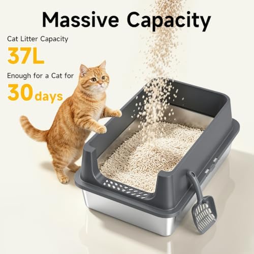 XL Open Top Stainless Steel Litter Box Large - Image 7