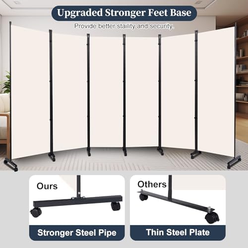 Room Divider 6 Panel-132''Wide Folding Privacy Screen, Large Partition Wall - Image 2