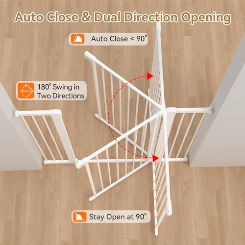 43 inch Tall Safety Dog Gate Adjustable 29.7-45.2 inch Extra-Wide Metal Pet - Image 5