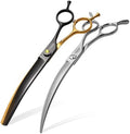 45°Curved Dog Grooming Scissors Curved Thinning Shears 2PCS Combo by FOGOSP