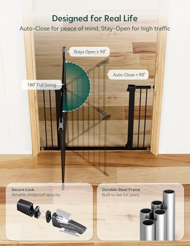 Babelio 29-48 in Baby Gate for Stairs No Drilling, PressGuard Dog Gate - Image 5
