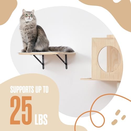 Wall Mounted Cat Tree, Cat Wall Climber, Kitty Climbing Shelves 51 x 35 in - Image 3