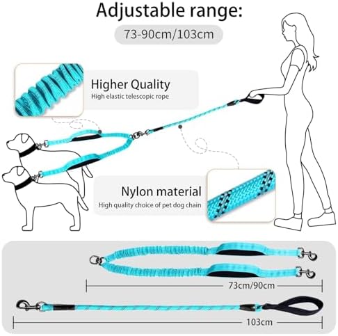Double Dog Leash, 18~120 Lbs, No Tangle - Image 5