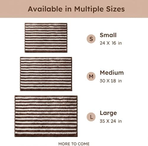 Chenille Bathroom Rug Non Slip Washable, Absorbent Bath Mat - Image 6