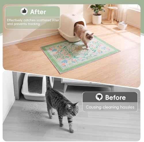 Bienbee Cat Litter Mat, 2 Pack 33" x 22" Machine Washable - Image 2