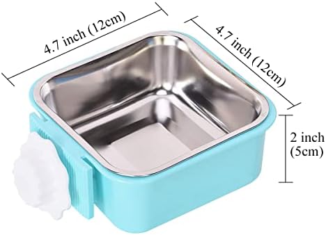 Dog Crate Bowl, Hanging Stainless Steel Removable Pet Crate Water & Food Bowls - Image 2