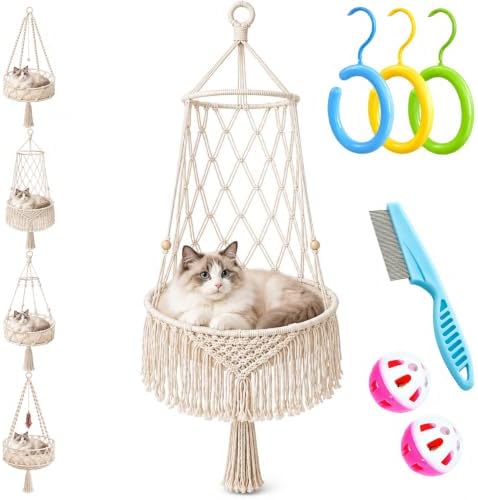 12-16in Boho Hanging Cat Hammock by Cxyrna