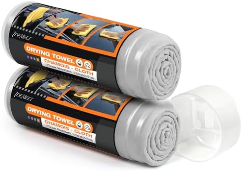 2 Pack Premium Shammy Towel for Car, Super Absorbent 26"x17" Chamois Towel by IDEMEET