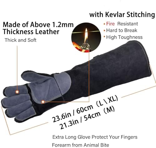 WZQH 23.6 In Gloves for Animal Handling, Bite Proof for Cat Dog.L - Image 2