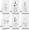 Wine Pattern Hand Towels, 6 Pack Funny Decorative Towel by GROBRO7