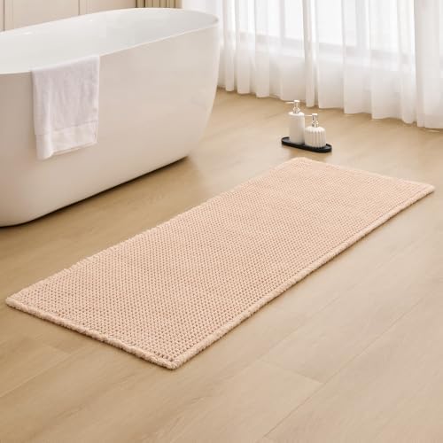 ILANGO Upgraded Waffle Bath Rug 24x72, Super Absorbent Non Slip Bath Mat by ILANGO