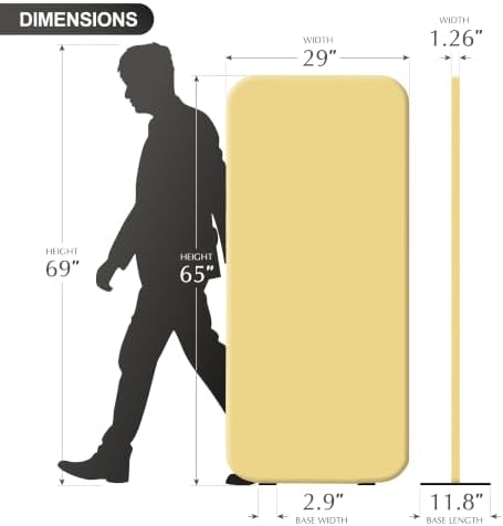 DECOLAB Free Standing Room Divider, Portable Wall Panel 29"x65" - Image 6