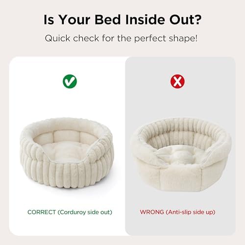 Bedsure ComfyFleece® Washable Cute Large Cat Bed, Soft Round Puppy Bed - Image 5