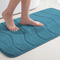 Flamingo P Dark Teal Bath Mat 20x32 Quick Dry Washable Memory Foam by FlamingoP
