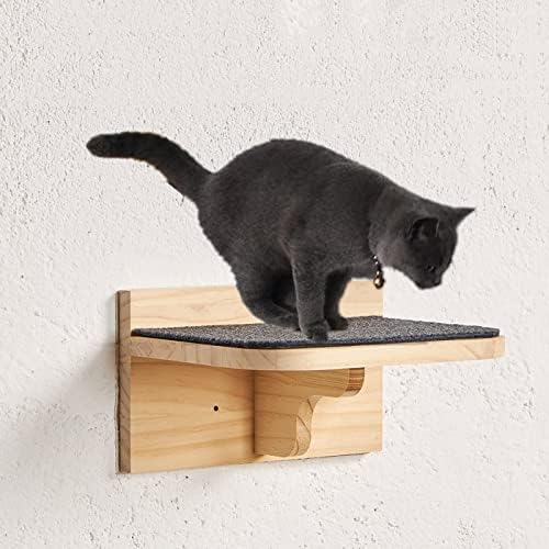 SHENGOCASE 9.8" x 7.1" Solid Wood Wall Mounted Large Cat Step, Cat Wall - Image 3