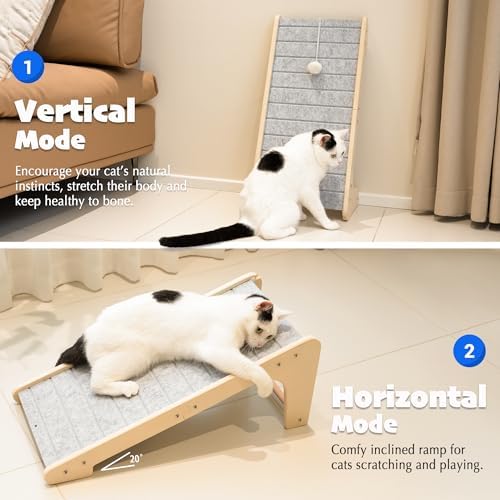 PETKARAY Felt Cat Scratcher, L Shaped Scratching Pad, Scratch Resistant Carpet - Image 4