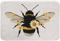 Bee Bath Rugs Wings Flowers Yellow Bee Bug Animal Microfiber Bathroom Mat Soft by Unknown
