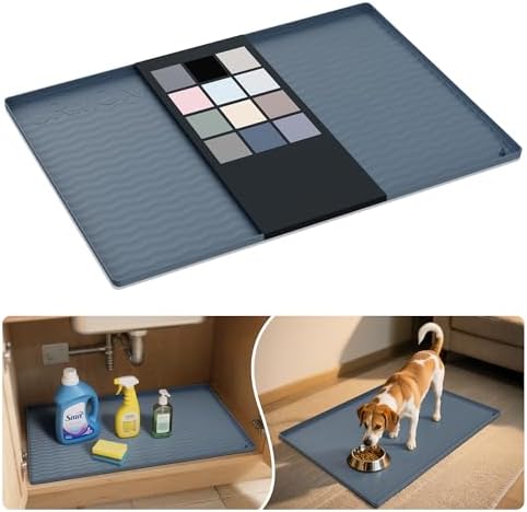 URMONA Waterproof Silicone Under Sink Mat 31'' x 22'' Shelf Liner by URMONA