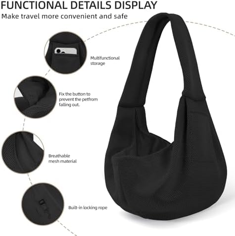 Dog and Cats Carrier Sling, Breathable Puppy Small Pet Carrier - Image 2