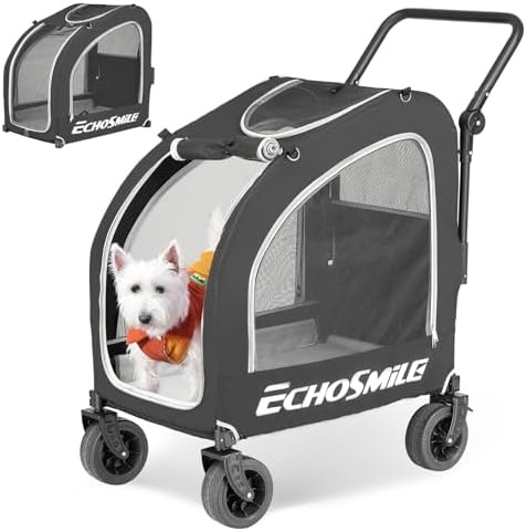 EchoSmile 4-Wheel Pet Stroller for Dogs & Cats by EchoSmile