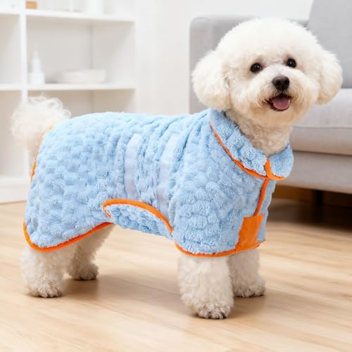 Glittme Dog Bathrobe, Super Absorbent Fleece Drying Robe - Image 2