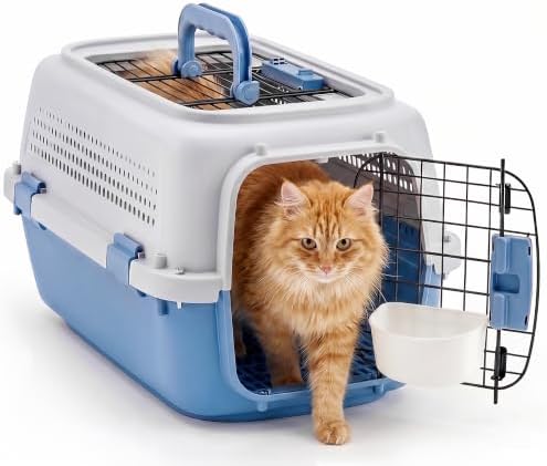Dog & Cat Hard Carrier, 23IN Two-Door Plastic Pet Kennel by ALPEN