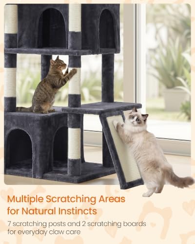 Feandrea Large Cat Tree, 72.6" Tall Sturdy Cat Tower - Image 4