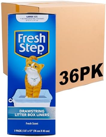Fresh Step Drawstring Cat Litter Liners, 2.5 ft x 17 in by FreshStep