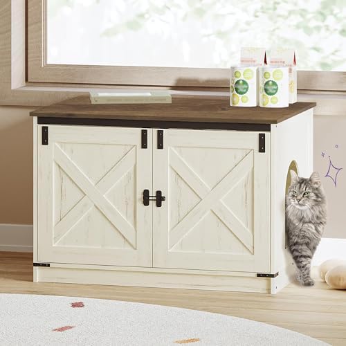 Hzuaneri Cat Litter Box Enclosure, Hidden Litter Box Furniture by Hzuaneri