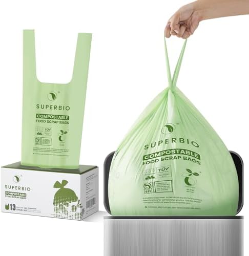 SUPERBIO 13 Gallon Handle Tie Compostable Food Waste Bags, 2 Pack - Image 7