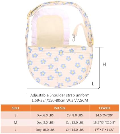 Floral Dog Carrier Sling for Cats & Small Dogs - Image 3