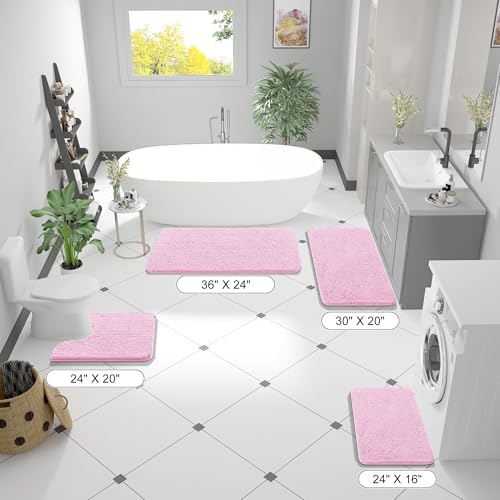 OLANLY Bathroom Runner Rugs 70x24, Extra Soft Absorbent Chenille Bath Rugs - Image 2