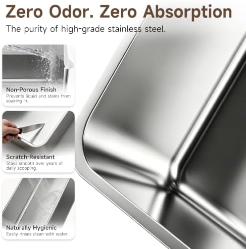High-Sided Stainless Steel XL Cat Litter Box - Image 4