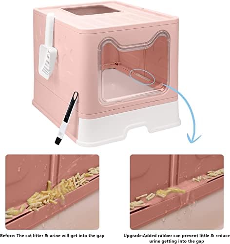 Foldable Cat Litter Box with Lid, Enclosed Potty, Large Top Entry - Image 4