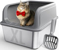 Powools Stainless Steel Cat Litter Box, High-Sided by Powools