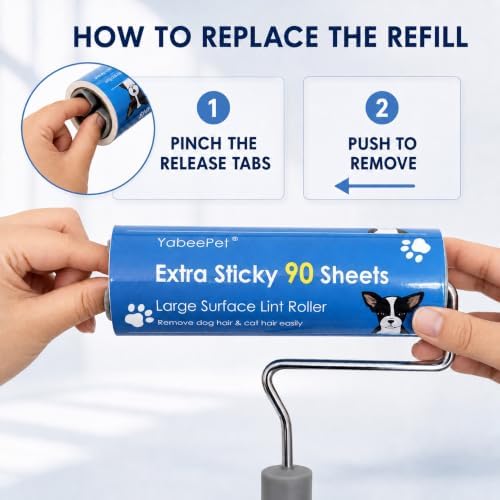 Extra Sticky Large Lint Roller Refills, 6.3'' Giant Lint Roller Refills - Image 2