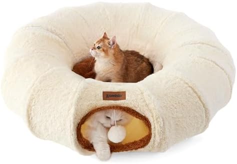ZOMISIA Cat Tunnel Bed for Indoor Cats, Cute Cat Donut Toy Tunnel for Small by Zomisia