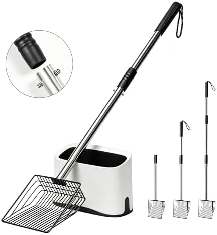 Cat Litter Scoop with Holder 43" Metal Litter Scooper with Stainless Steel Long by PETOCAT