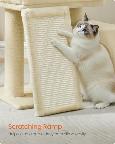 Feandrea Cat Tree, 18.3-in Small Cat Tower, Cute Kittens Condo, Summer Sand - Image 6