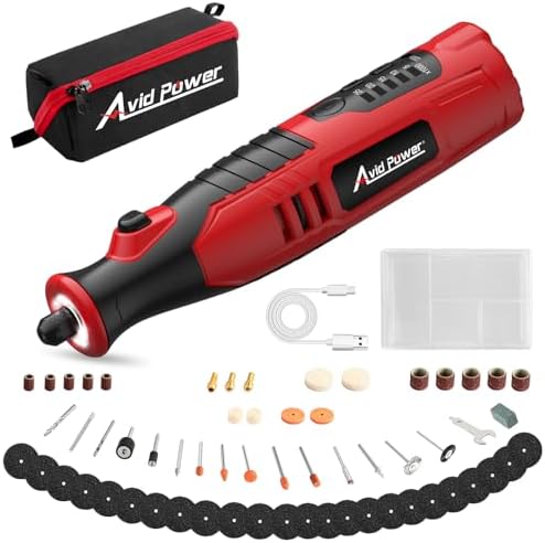 AVID POWER 8V Cordless Rotary Tool 5 Speeds Dog Nail Grinder 4 LED Lights by AvidPower