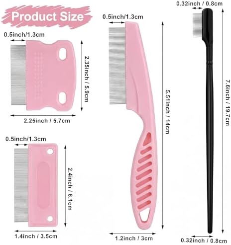 Fullhawl 5 Pcs Dog Eye Combs Tear Stain Remover Combs, Light Pink - Image 2