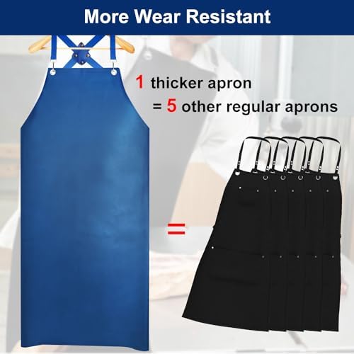 SHEOMERN Heavy Duty Vinyl Industrial Anti-Tear Apron, Chemical Resistant - Image 3