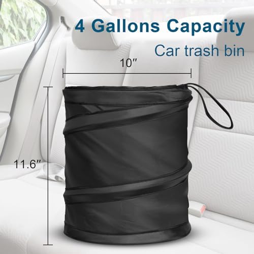 Car Trash Can, 2 Packs 4 Gallons Garbage Can, Collapsible Trash Bin - Image 3