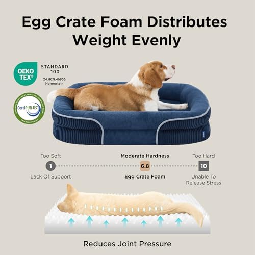 Bedsure 360°Oval Bolster Orthopedic Dog Beds Large Sized Dog - Image 4