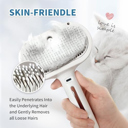 Dog Brush for Shedding, 3 in 1 Self Cleaning Steam Dog Brush - Image 6