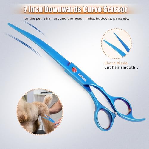 7.0in Titanium Dog Grooming Scissors Set - Image 7