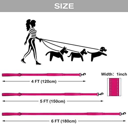 Joytale Dog Leash for Large Dogs that Pull, Double Handle, Hot Pink - Image 6