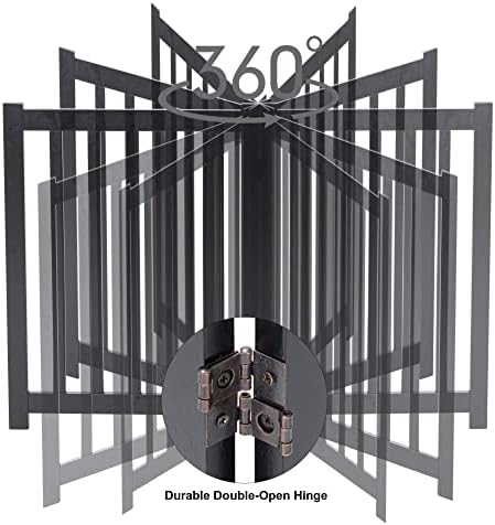 LZRS Wooden Free Standing Dog Gate 40" W x 24" H, Foldable Solid Hardwood Pet - Image 6