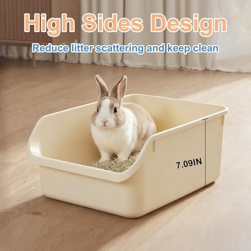 Rabbit Litter Box with Low Entry, High Back Splash Guard - Image 4